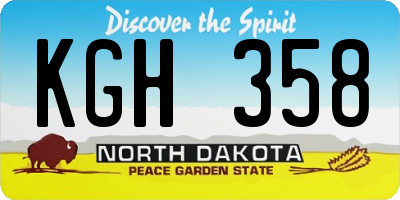 ND license plate KGH358