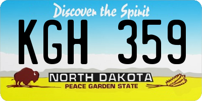 ND license plate KGH359