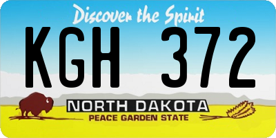 ND license plate KGH372