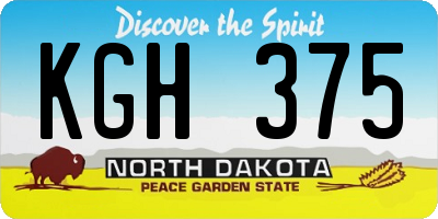 ND license plate KGH375