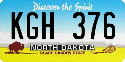 ND license plate KGH376