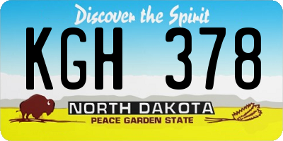 ND license plate KGH378