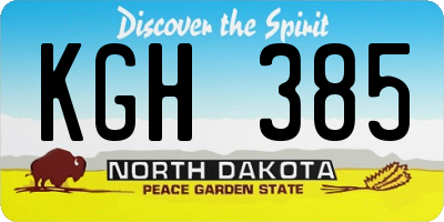 ND license plate KGH385