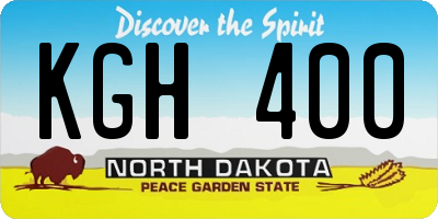 ND license plate KGH400