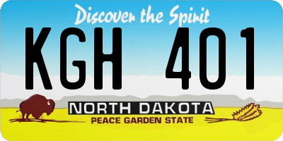 ND license plate KGH401