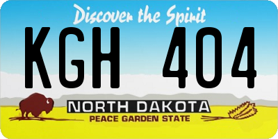 ND license plate KGH404