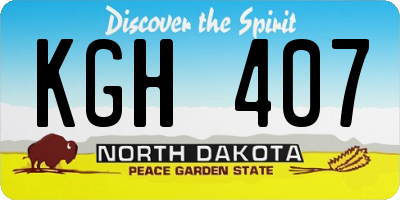 ND license plate KGH407