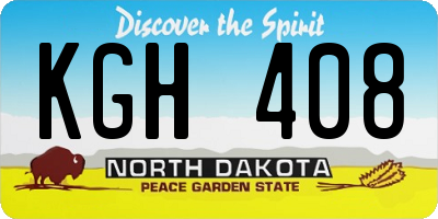 ND license plate KGH408