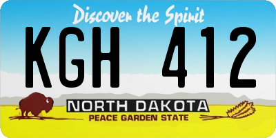 ND license plate KGH412