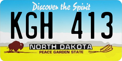 ND license plate KGH413