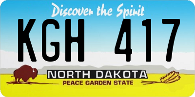 ND license plate KGH417