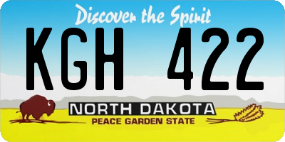ND license plate KGH422