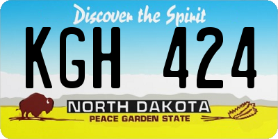 ND license plate KGH424