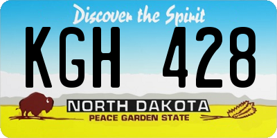 ND license plate KGH428