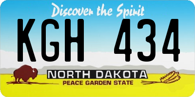 ND license plate KGH434