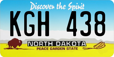 ND license plate KGH438