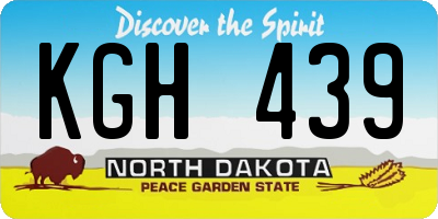 ND license plate KGH439