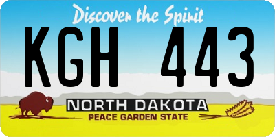 ND license plate KGH443