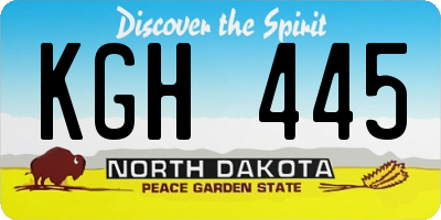ND license plate KGH445