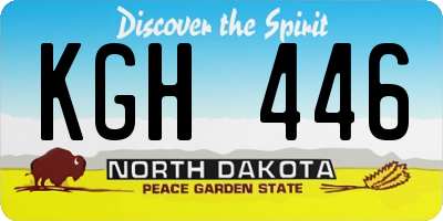 ND license plate KGH446