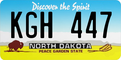 ND license plate KGH447