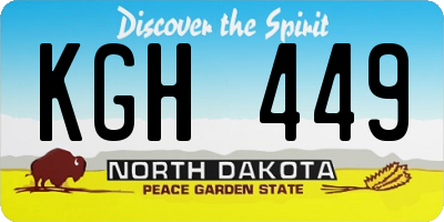 ND license plate KGH449