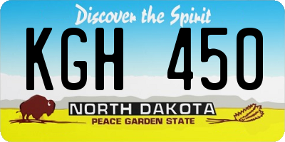 ND license plate KGH450