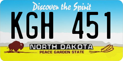 ND license plate KGH451
