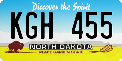 ND license plate KGH455