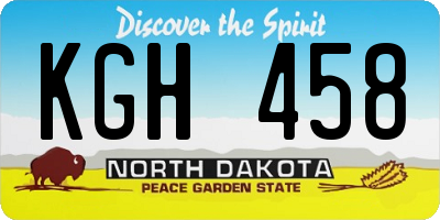 ND license plate KGH458