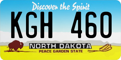 ND license plate KGH460