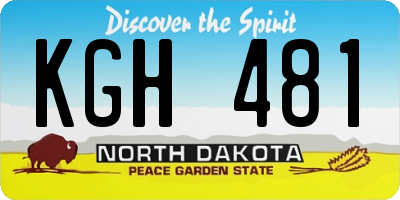 ND license plate KGH481
