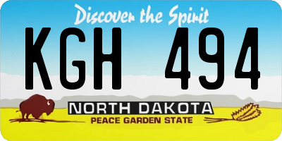 ND license plate KGH494
