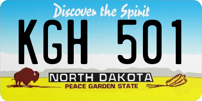 ND license plate KGH501
