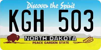 ND license plate KGH503