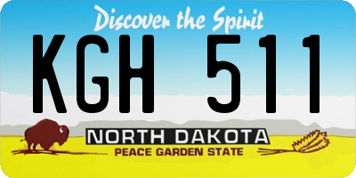 ND license plate KGH511