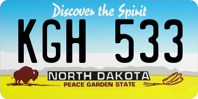 ND license plate KGH533