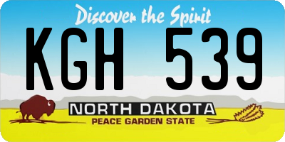 ND license plate KGH539