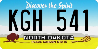 ND license plate KGH541