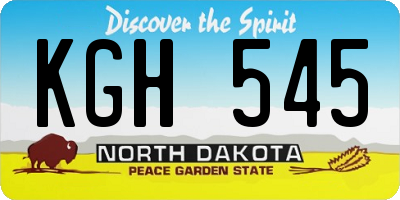 ND license plate KGH545
