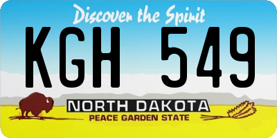 ND license plate KGH549