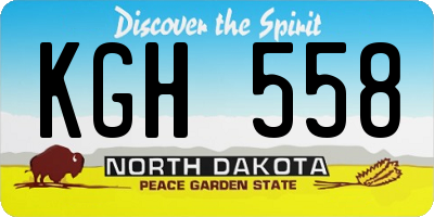 ND license plate KGH558