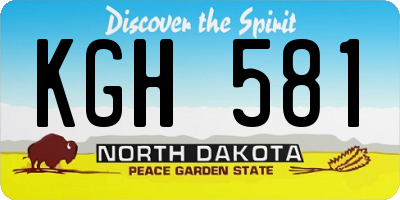 ND license plate KGH581