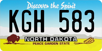 ND license plate KGH583