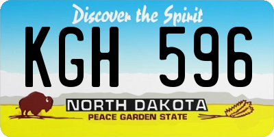 ND license plate KGH596