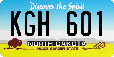 ND license plate KGH601