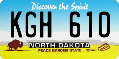 ND license plate KGH610
