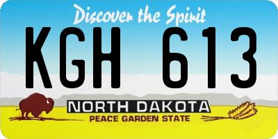 ND license plate KGH613
