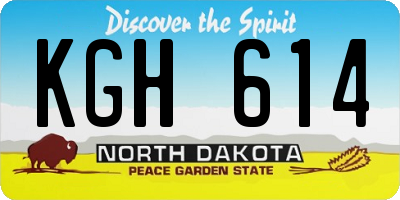 ND license plate KGH614