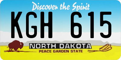 ND license plate KGH615